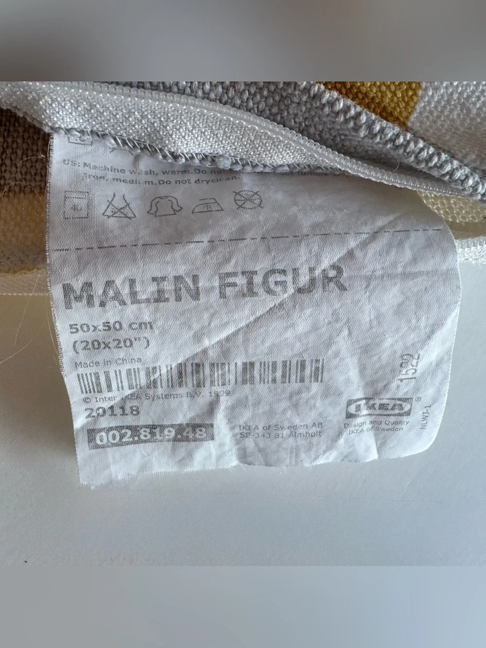 (Set/2) IKEA MALIN FIGUR 20x20 MCM Pillow Covers 100% Ramie